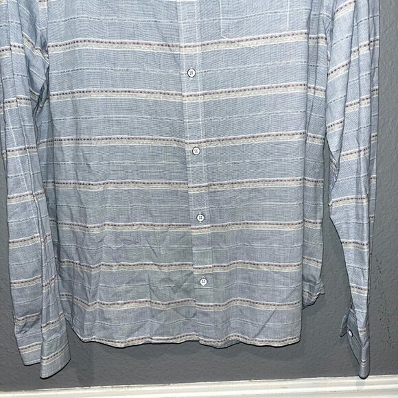 ALL SAINTS ALLSAINTS Long Sleeve Button Up Men's Shirt - Southwestern Stripe XXL - Picture 3 of 11